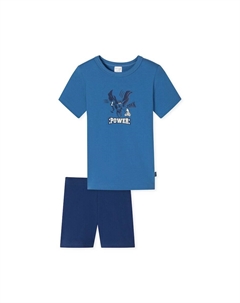 Короткие хлопковые пижамы, синий Schiesser