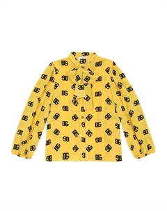 Рубашка с бантом и логотипом DG, желтый Dolce&gabbana