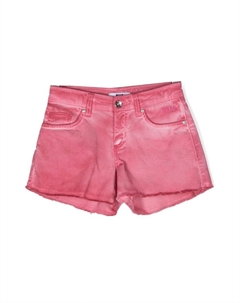 Джинсовые шорты с эффектом потертости, розовый Msgm kids