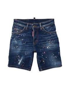 Джинсовые шорты Commando с эффектом разбрызганной краски, синий Dsquared2