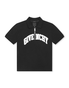 Kids рубашка поло с логотипом, черный Givenchy