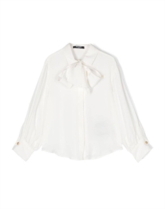 Kids креповая рубашка с логотипом, белый Balmain