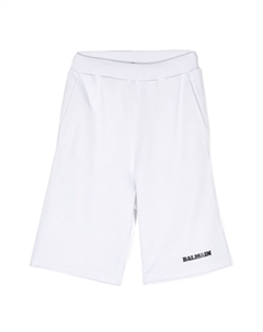 Kids шорты из джерси с логотипом, белый Balmain
