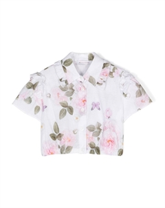 Рубашка с цветочным принтом, белый Monnalisa