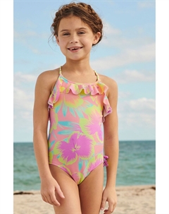 Купальник с рюшами, оранжевый Next