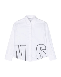 Рубашка с вышитым логотипом, белый Msgm kids