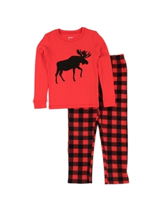 Рождественская детская пижама из хлопка и флисовых штанов Moose Leveret