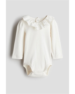 Боди с воланным воротником, белый H&m