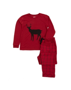 Рождественские детские пижамы из полиэфирного материала и фланелевые штаны с изображением северного оленя Leveret