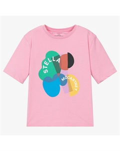 Розовая футболка с графическим логотипом Shapes, розовый Stella mccartney