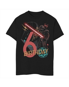 Футболка с абстрактным фоном и рисунком на 6-й день рождения для мальчиков 8–20 лет «Звездные войны» Дарта Вейдера, черный Star wars