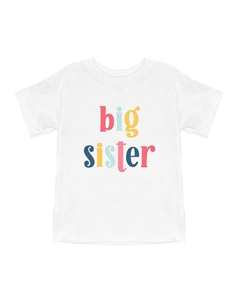 Красочная молодежная футболка с короткими рукавами и рисунком Big Sister, белый The juniper shop