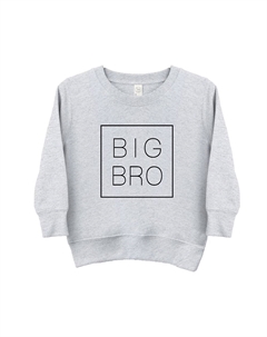 Толстовка с квадратным рисунком Big Bro для малышей, цвет Heather Grey The juniper shop