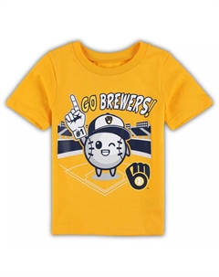Золотая футболка для мальчика Milwaukee Brewers Ball Boy Outerstuff