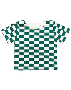 Розовая футболка с курицей из органического материала, зеленый Pink chicken