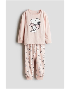 Хлопковая пижама с принтом, розовый H&m