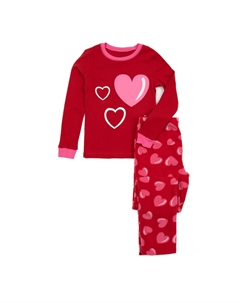 Детский хлопковый топ и флисовые штаны Пижама в форме сердца Leveret