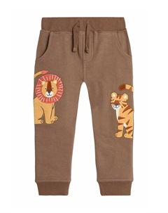Спортивные штаны SAFARI ANIMAL APPLIQUE PET IN POCKET, REGULAR FIT, коричневый Jojo maman bébé