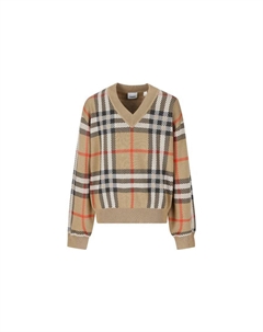 Свитер детский в клетку, коричневый Burberry