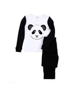 Детский хлопковый топ и флисовые штаны Пижама Panda Leveret