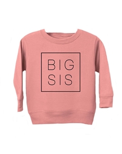 Толстовка с квадратным рисунком для малышей Big Sis, цвет Mauve The juniper shop