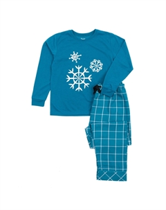 Рождественские детские пижамы из полиэстера и фланелевые штаны «Снежинка» Leveret