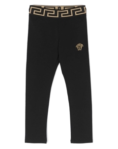 Kids легинсы с вышивкой Medusa, черный Versace