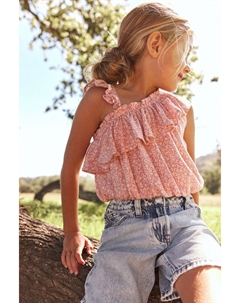 Блуза на одно плечо с рюшами (3-16 лет), розовый Next