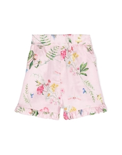 Шорты с оборками и цветочным принтом, розовый Monnalisa