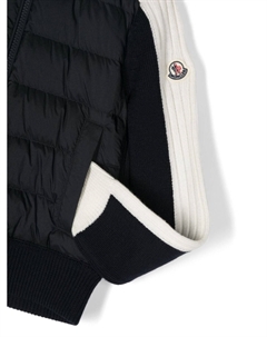 Пуховик с вязаными вставками, синий Moncler enfant