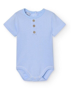 В упаковке 2 детских боди с короткими рукавами и планкой 1x1, синий Babidu