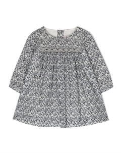 Присборенное платье с цветочным принтом, синий Bonpoint