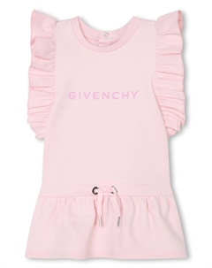 Kids платье с оборками и логотипом, розовый Givenchy