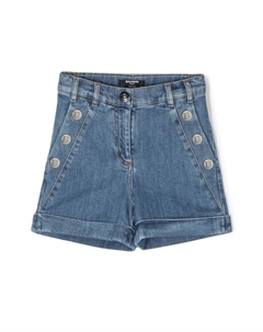 Kids джинсовые шорты с пуговицами, синий Balmain