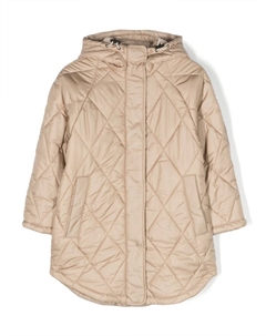 Стеганый пуховик с капюшоном, нейтральный цвет Aspesi