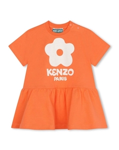Платье мини с логотипом, оранжевый Kenzo kids