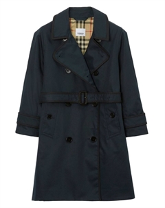 Тренч двубортный, синий Burberry kids
