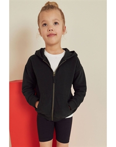 Хлопковая футбольная толстовка с высокой молнией (3–16 лет), черный Next