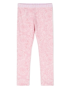 Kids легинсы с принтом Barocco, розовый Versace