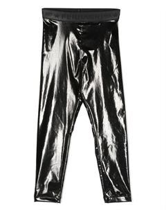 Легинсы из искусственной кожи с логотипом на поясе, черный Chiara ferragni