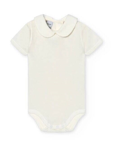 В упаковке 2 детских боди с детским воротником и короткими рукавами, бежевый Babidu