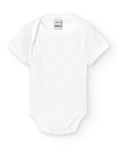 В наборе 2 ажурных детских боди с короткими рукавами и мишками, белый Babidu