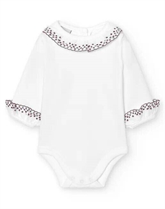 В упаковке 2 детских боди с батистовым воротником и манжетами, бордовый Babidu