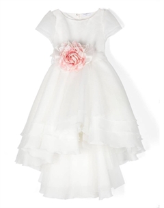 Платье с цветочной аппликацией, белый Monnalisa