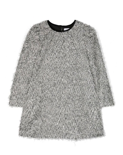 Платье А-силуэта из искусственного меха, серебристый Monnalisa