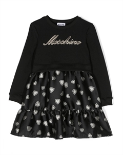 Платье с длинными рукавами и логотипом, черный Moschino kids