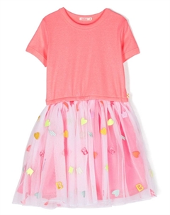 Платье из тюля в рубчик, розовый Billieblush