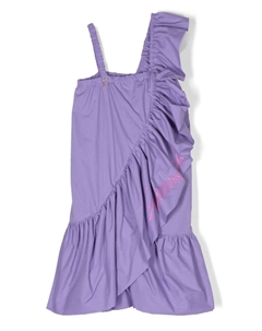 Платье с оборками и логотипом, фиолетовый Miss blumarine