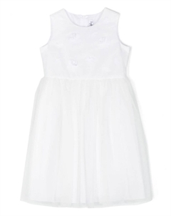 Расклешенное платье с цветочной аппликацией, белый Il gufo