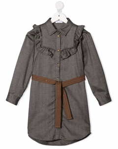 Джинсовое платье с оборками, черный Brunello cucinelli kids